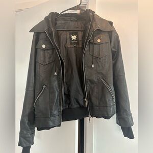 Black Pleather jacket Size SMALL Locks & Love Brand from Nordstrom Rack.